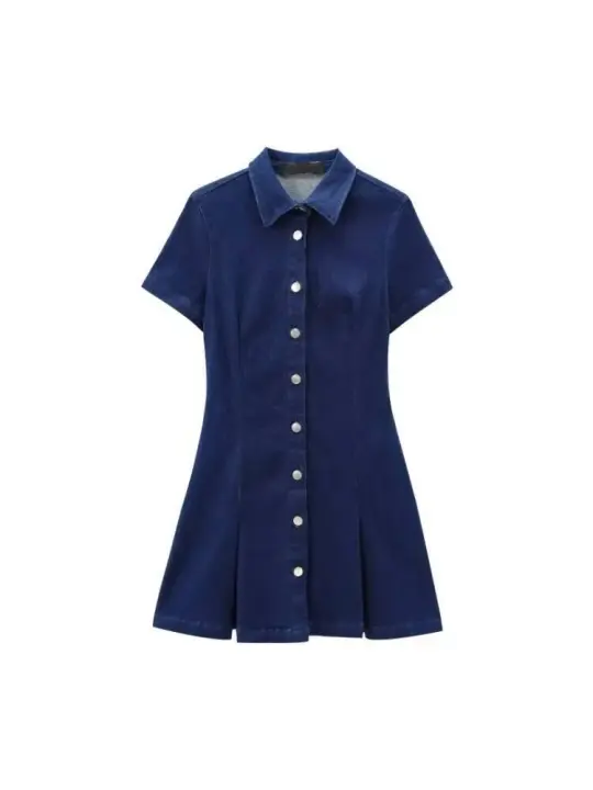 Mini vestidos de mezclilla lisos elegantes y hermosos, vestido de mujer Nociones Evangelical para fiesta - 1