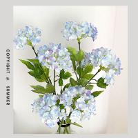Flores artificiales de 69cm, 4 tenedores, Hortensia falsa, Flexible, multicolor, flores decorativas para el hogar - details 6
