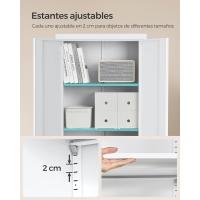 Armario de Garaje de 5 Estantes con 2 Puertas, Armario de Oficina, 40 x 80 x 180 cm, 1 Cerradura, Estantes Ajustables, Gabinete de Metal, Gris Mate OMC015G01 - details 22