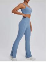 Conjunto deportivo USTADO de 2 UDS Yoga TRE para mujer, sujetador de entrenamiento transpirable Fiess, camiseta corta de manga larga para gimnasio, parte inferior ajustada para acampar - details 18