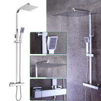 Conjunto de Grifo de Ducha de Acero Inoxidable Cabezal de Ducha Portátil con Termostato 40 X 40 CM - details 0