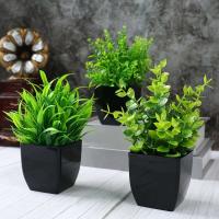 1/4 UDS bonsái Artificial árboles verdes plantas de hierba ETA flores falsas decoración del jardín del hogar fiesta de boda - details 26