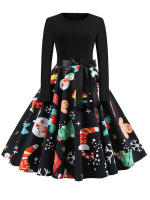 Women winter Christmas 50s 60s vintage swing elegant party a line dress - details 1
