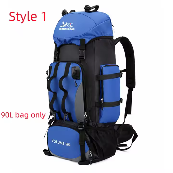 Bolsa de hombro para camping y senderismo Hecho de nylon with Correa ajustable CAPACIDAD DE 80-100 litros Mochara de viaje 90L para hombres - 1