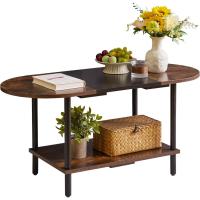Mesa Lateral Industrial de Estilo Moderno Marrón Rústico y Negro Para Sala de Estar - details 0