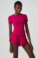 Conjunto deportivo de dos piezas para mujer, ropa deportiva corta de Color liso, transpirable, secado rápido, traje para correr - details 6