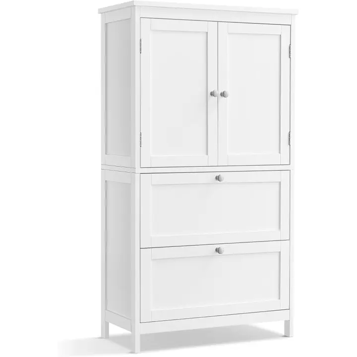 Cocina, Almacenaje 4 Puertas, Estantes Regulables, 30 x 60 x 110 cm, Blanco - 1