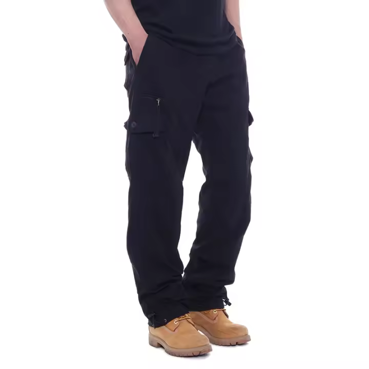 Pantalones cargo para hombre 100% algodón, cintura elástica, múltiples bolsillos, listos para la aventura al aire libre. - 1