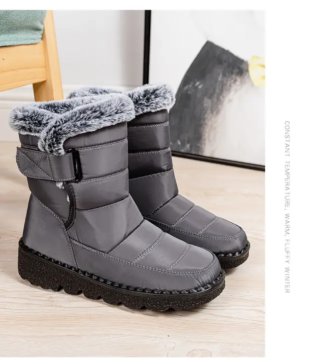 Otoño Invierno zapatos planos para mujer botas de nieve zapatos de bota casuales - 1