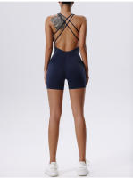 Traje completo para mujer, con monos de entrenamiento ajustados y pantalones cortos de correr sin mangas, secado rápido - details 10