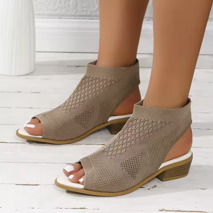zapatos de sandalias de tacón bajo de verano para mujer - 1