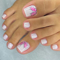 Uñas Cortas Blancas Cuadradas No Da Daño a los Pies Fácil de Romper Arte de Uñas Profesional Salón - details 5