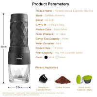 Cafetera portátil para viaje y Picnic, máquina de café Espresso, cápsula de prensa manual, cafetera molida - details 11