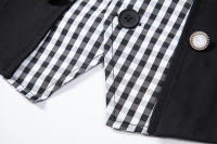 Chaleco de Dos Piezas de Moda para Hombres en Otoño Cuello en V, Tela de Poliéster, Traje a Cuadros de Colorido, Estilo Británico Casual Vintage Gentleman Leisure - details 10