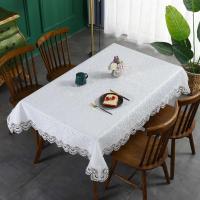 Battilo Ence mesa de comedor rectangular floral blanco bordado mantel impermeable, boda, fiesta, hogar - details 35