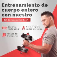 Juego de Mancuernas Ajustables 2 en 1 Pesas de 10kg a 40kg Barra Recta Ajustable y Antideslizante - details 5