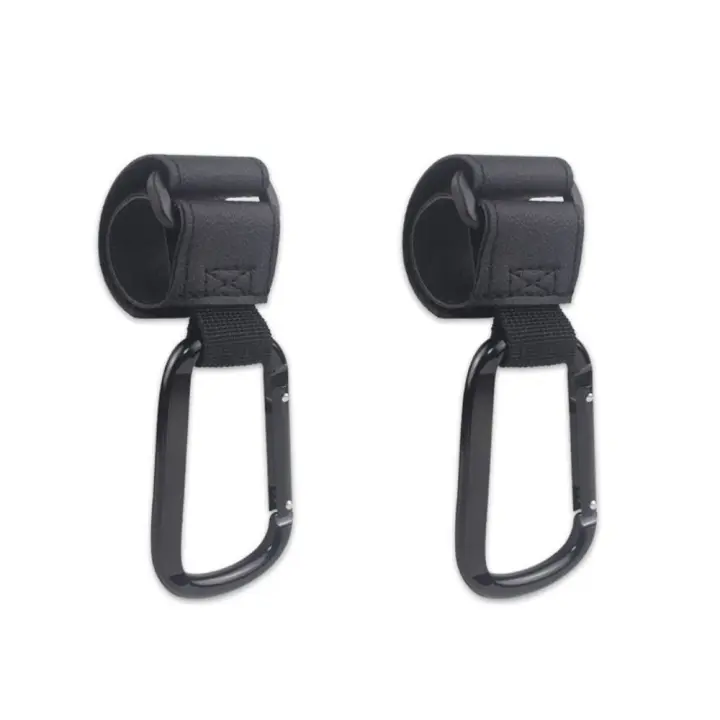 Ganchos metálicos de PU para cochecito de bebé, bolsa de almacenamiento, colgador Universal, accesorios para cochecito, 2 piezas - 1