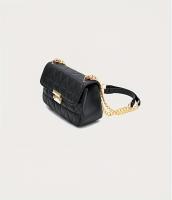 Bolso de Hombro Acolchado con Cadena Dorada Estilo Vintage Negro, Cierre Seguro, Forro de Poliéster, Accesorio Elegante, Construcción Duradera para Ocasiones Casuales y Formales - details 2