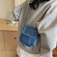 Bolso de lona vaquero informal Y2K, bolso Vintage de gran capacidad estilo callejero, bolso de compras, bolso cruzado sólido de Color sólido para mujeres y hombres - details 15