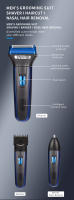 Kemei-Afeitadora eléctrica multifuncional 3 en 1, máquina de afeitar inalámbrica recargable, recortadora de pelo de nariz y barba, Kit de aseo - details 3