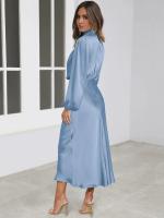 Primavera Verano nuevo vestido de manga larga de satén de gama alta vestido de noche elegante para mujer ropa de fiesta vestidos de celebridades - details 30