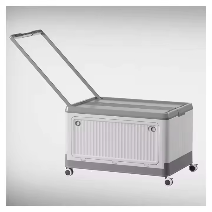 Caja de almacenamiento plegable grande con ruedas, utilizada para organizar libros, ropa, refrigerios, juguetes y carritos de compras de los estudiantes. - 1