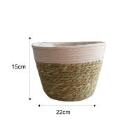 Maceta de Cestas de Mar Cesta Tejida a Mano para Plantas Interior y Exterior con Forros de Plástico - details 6