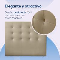 Molo Paris Acolchado de Alta Gama Tapizado en Piel Tamaño 160 x 120 cm Poste de Cama 150 Blanco - details 32