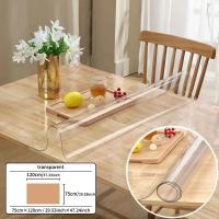 Mantel de vidrio suave transparente, cubierta de mesa Rectangular de PVC, impermeable, a prueba de aceite, para cocina y comedor - details 0