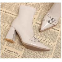 Botines De Tacón Para Mujer, Botines Clásicos De Diario Con Puntera Estrecha Y Cremallera Lateral, - details 12