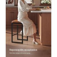 Taburetes de Bar, Taburetes de Cocina, Cuero Sintético con Costuras, Moderno Siglo Medio, 66 cm de Alto, - details 4