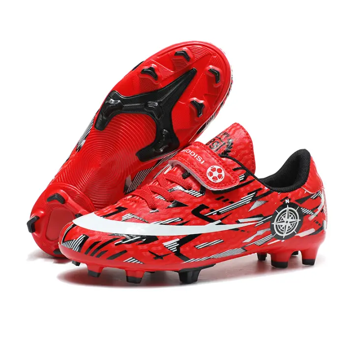 Tacones altos de fútbol para niños y niñas, calzado deportivo para exteriores, rojo - 1