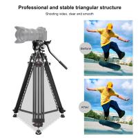 PULUZ-videocámara profesional de alta resistencia, trípode de aleación de aluminio con cabezal de arrastre fluido para cámara DSLR / SLR - details 8