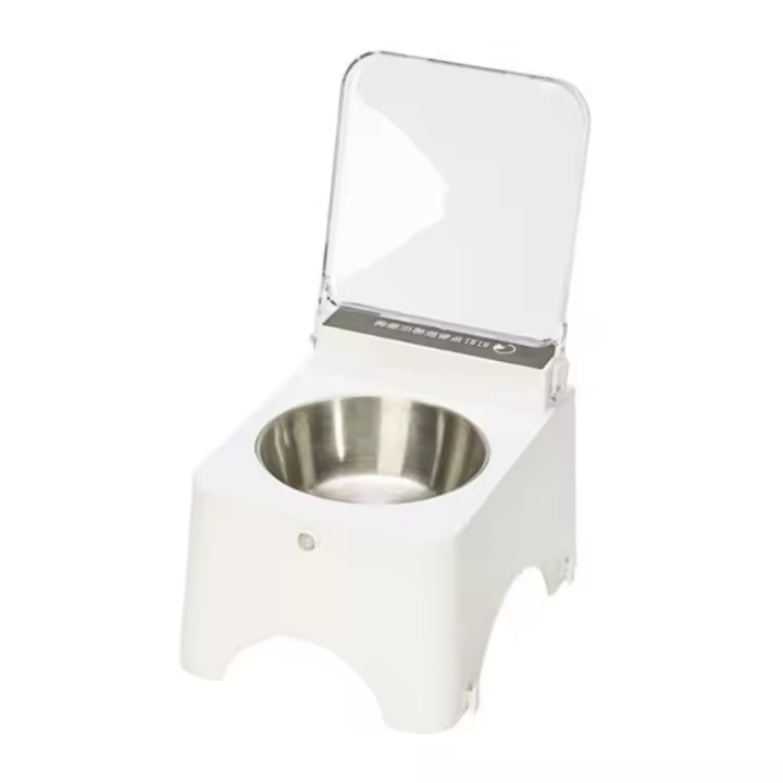 Comedero inteligente para gatos a prueba de polvo, protege el cuello, tapa de apertura automática, dispensador automático de comida para gatos, con sensor infrarrojo elevado y abatible. - 1