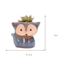 Fox cerámica jugosa mini hermosa flor en forma de pequeña ETA, bonsái, dibujos animados TER, decoración del hogar ETA - details 1