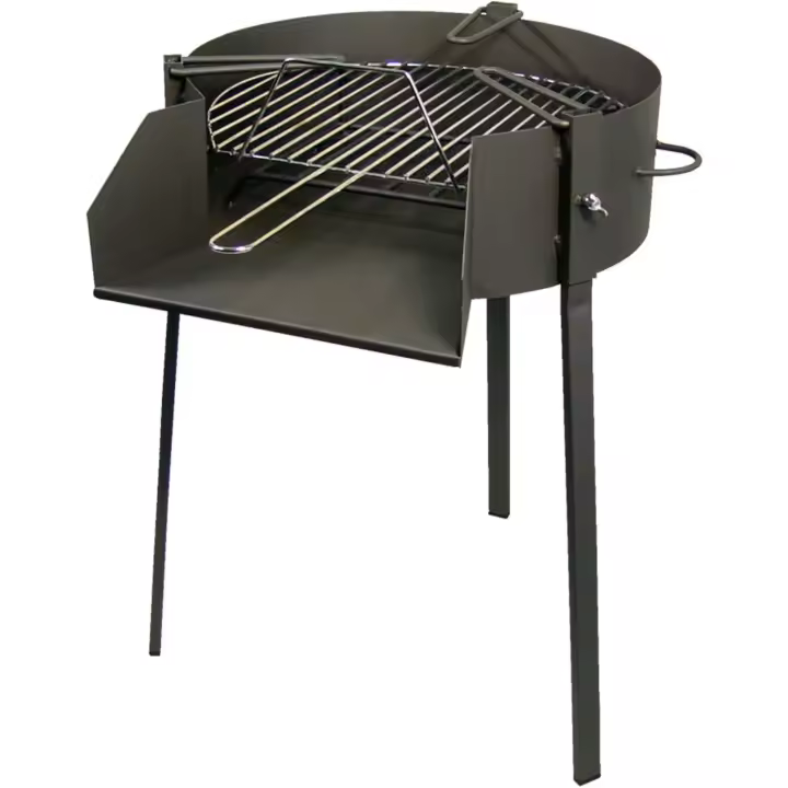 Barbacoa redonda con soporte para, diámetro 70 x 75 cm - 1