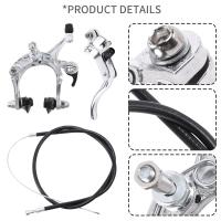 Juego de frenos delanteros Fixie para bicicleta de carretera, Kit de pinza de freno para bicicleta, juego de frenos de tracción lateral para la mayoría de las bicicletas Fixie Silver - details 4