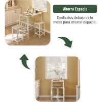 Juego de Mesa Comedor Conjunto de Mesa Alta de Bar con 4 Taburetes y 1 Mesa Gris - details 16