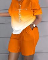 Conjunto de dos piezas estampado de manga corta para mujer, primavera verano - details 42
