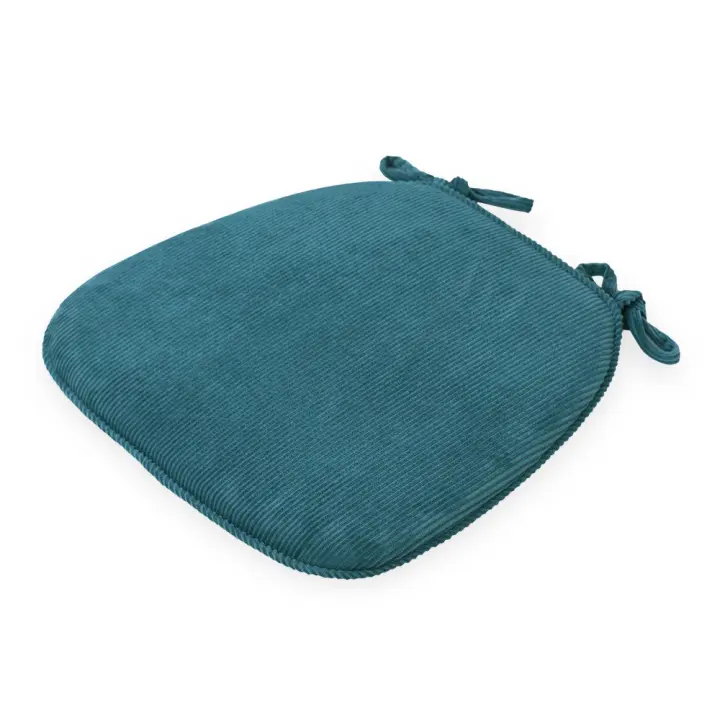 Cojín de silla de tela de pana Simple, almohadillas de silla de madera maciza gruesas, cojín de esponja suave antideslizante para oficina - 1