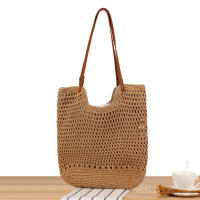 Nuevo Bolso de Hombro Tejido de Algodón 2025 Bolso de Playa con Diseño de Red Ideal para Vacaciones - details 3