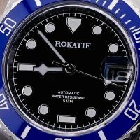 Reloj Automático ROKATIE 40mm NH35 Acero Inoxidable 904L Lujo de Negocios Luminoso Correa de Cuero - details 9