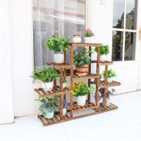 Plantas de madera interiores exteriores, estantería para plantas y flores de 9 niveles, estante decorativo para macetas para patio, jardín, balcón, oficina (9-13 macetas) - details 2
