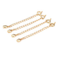 Cadenas de latón de Color dorado de 18K con extremo de gota, cadenas extensibles con cierres redondos de resorte, suministros de joyería Diy de alta calidad para mujer - details 17