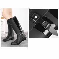 Botas de lluvia impermeables para mujer, zapatos de jardín, botas de goma de PVC, botas antideslizantes hasta la rodilla, botas de pesca - details 1
