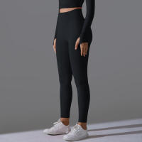 Hamidou-Pantalones deportivos de Yoga para mujer, mallas de cintura alta y caderas ajustadas, glúteos de melocotón, pantalones de Yoga desnudos de cintura alta - details 10