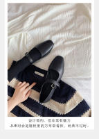 Suela blanda de cuero suave con hebilla de una palabra y zapatos planos de boca poco profunda, zapatos de cuero pequeños para dama. - details 12