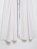 TRAFZA-vestido camisero Retro decorativo para mujer, elegante, de lunares, a la moda, sin mangas, con solapa, de un solo pecho, con cinturón, línea brillante - details 5