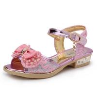 Sandalias de tacón bajo con lazo para niños y niñas, zapatos versátiles de vestir de princesa para fiesta y boda, moda de verano - details 1