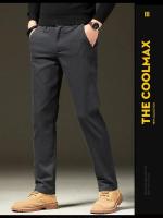 Ropa de marca, pantalones informales cálidos de lana para invierno, pantalones Cargo aterciopelados ajustados de trabajo de sarga marrón y gris con cintura elástica de algodón para hombre - details 7